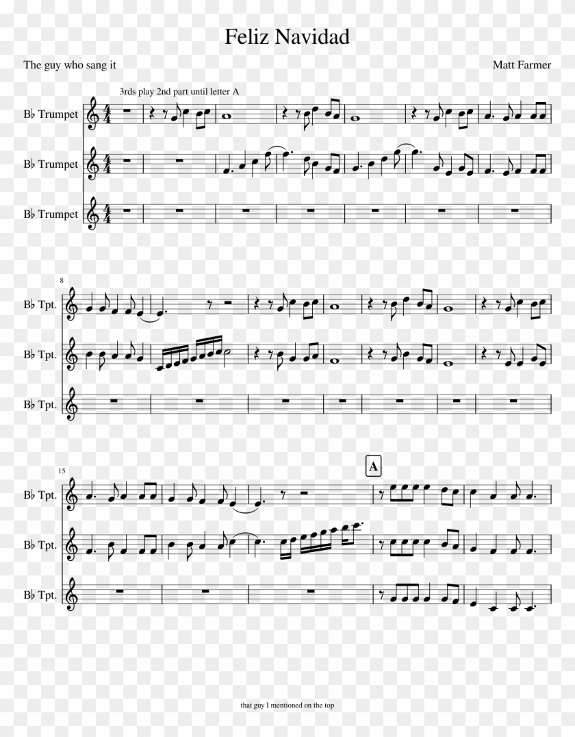 Feliz Navidad Sheet Music Composed By Matt Farmer 1 - Awake Piano Clipart