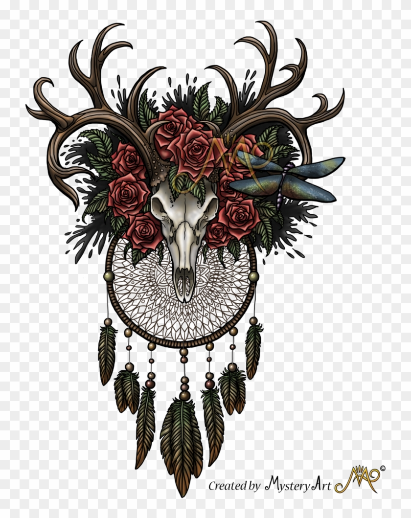 Dreamcatcher Skull With - Dreamcatcher Skull Clipart #2904931