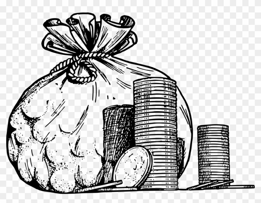 Coin Purse Gold Coin Money Bag - Bag Of Coins Drawing Clipart