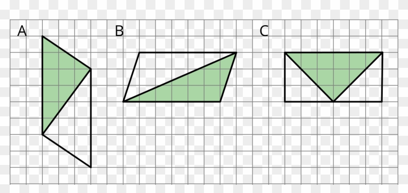 Each Triangle Is Half Of A Parallelogram With An Area - Triangle Clipart