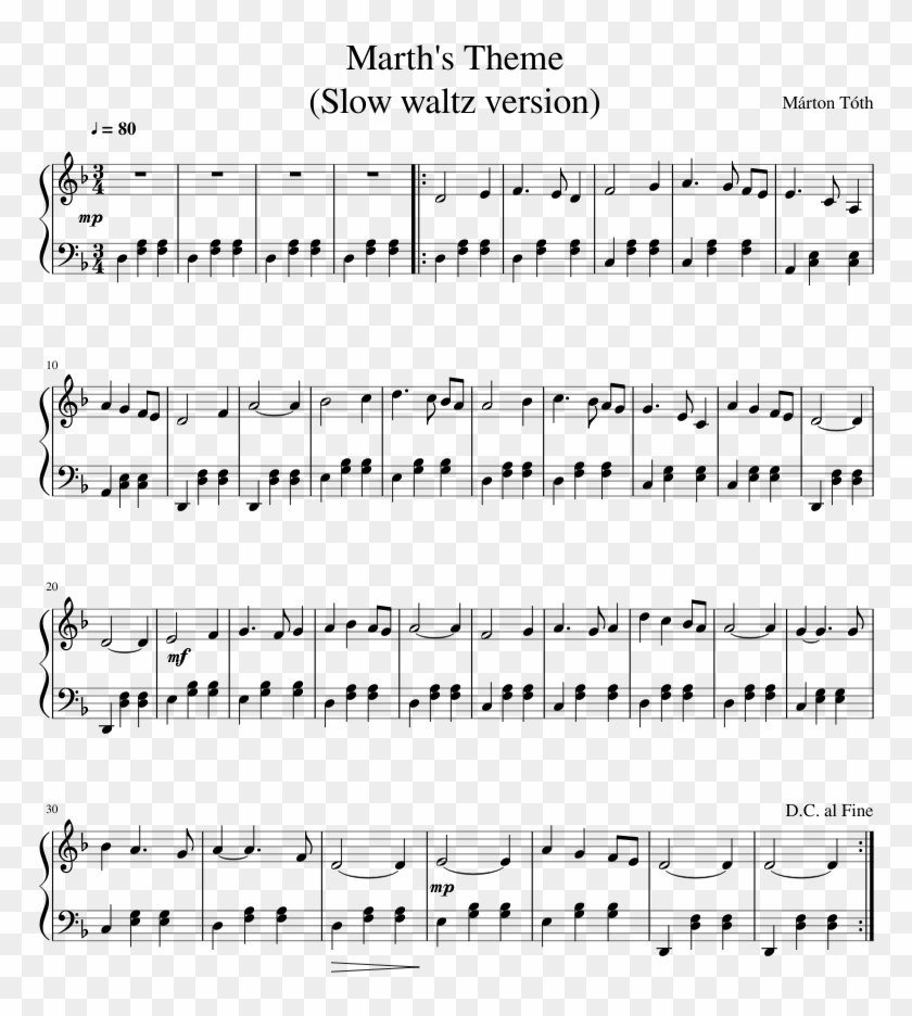 Marth S Theme - Marching Season Piano Sheet Clipart