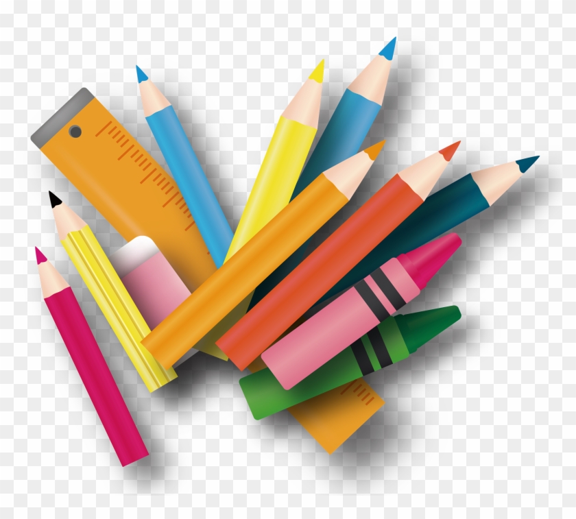 Colored Pencil Stationery Pencils - Colorful Pens Cartoon Png Clipart #2907597