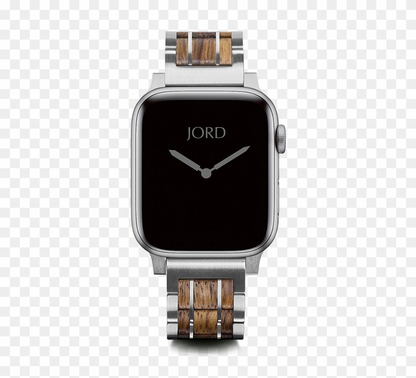 Black Limba Wood And Metal Apple Watch Band - Analog Watch Clipart