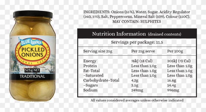 Blue Banner Pickled Onions, In Traditional And Chilli, - Akkawi Clipart #2907732