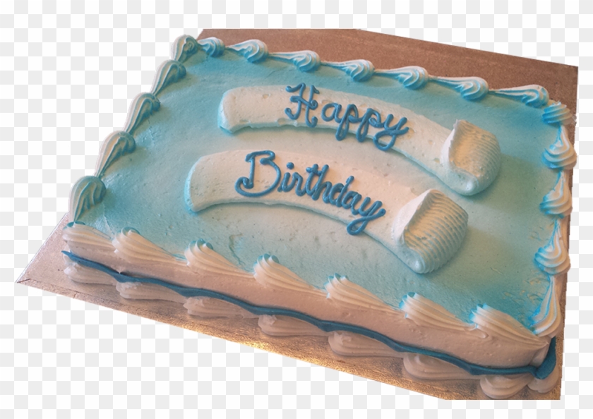 Blue Banner Decorated Slab - Birthday Cake Clipart