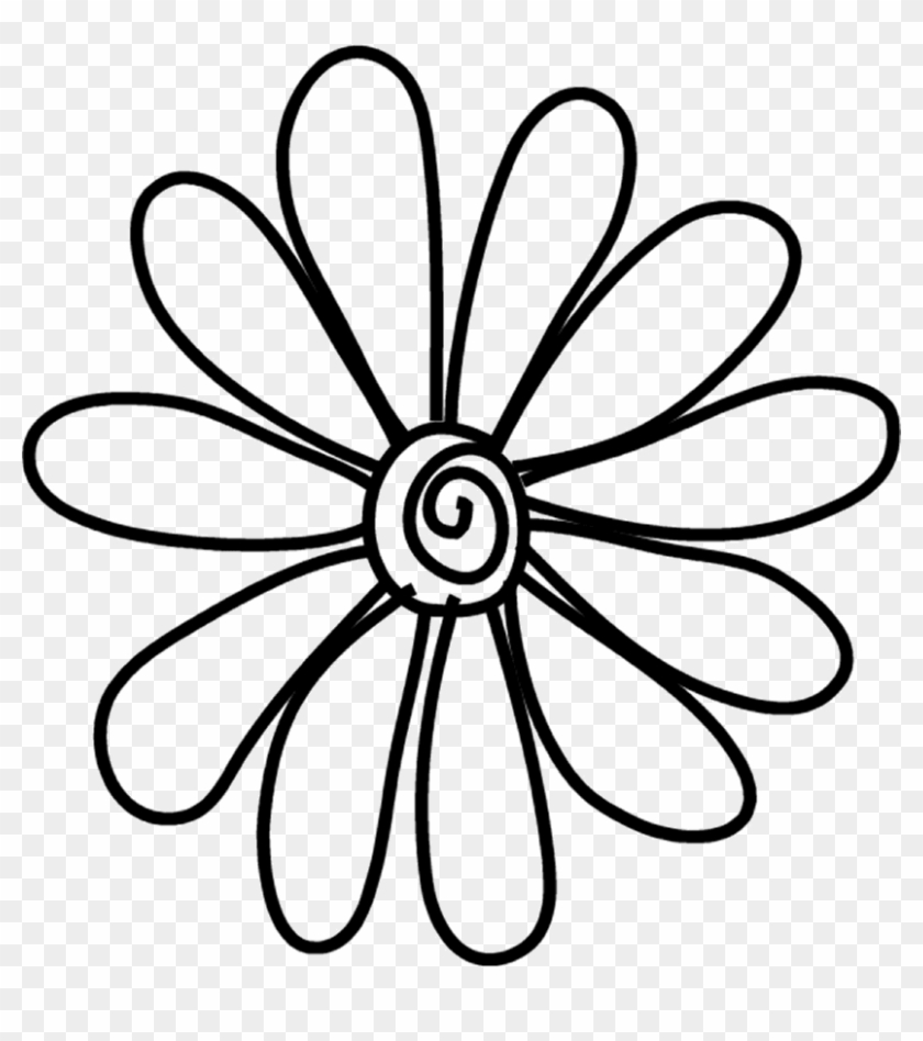 Daisy Outline Png - White Flower Doodle Png Clipart
