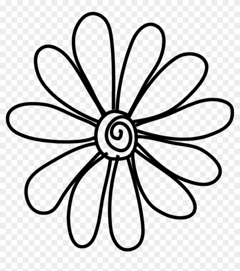 Daisy Outline Png - White Flower Doodle Png Clipart #2907850