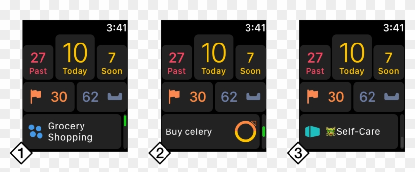 The Three Display Options For The Continuity Slot On - Omnifocus 3 Apple Watch Clipart #2907880
