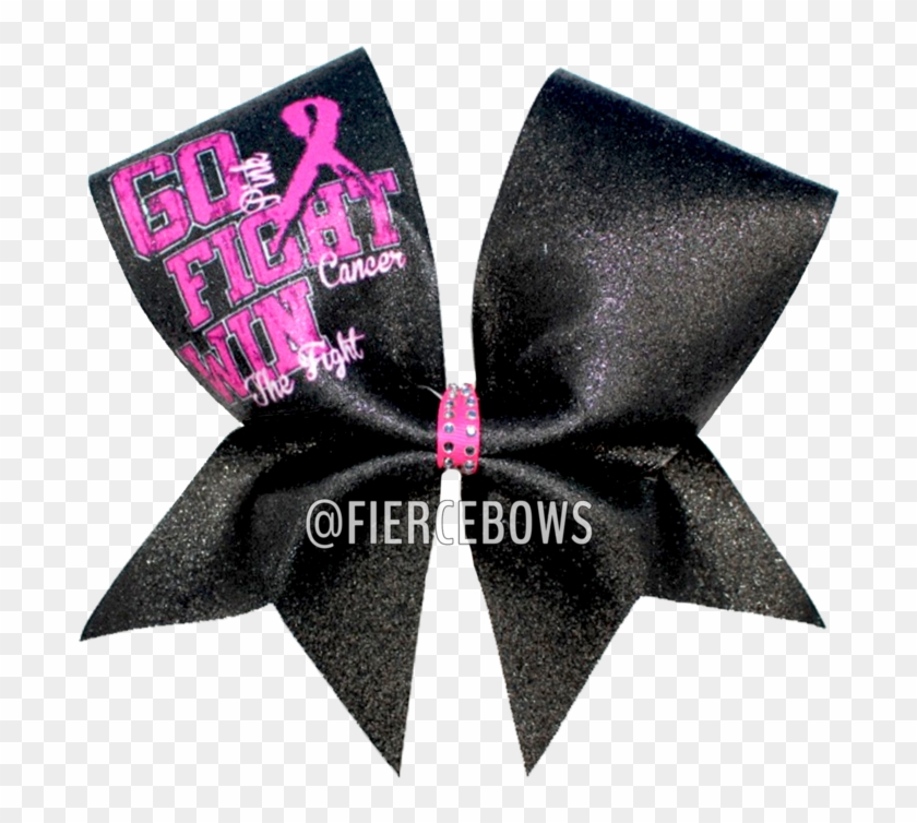 Go, Fight, Win Cancer Awareness Bow - Satin Clipart #2908094