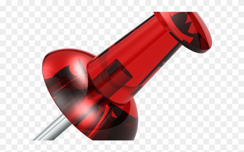 Large Red Push Pin Over Transparent Background - Push Pin Clear Background Clipart #2908426