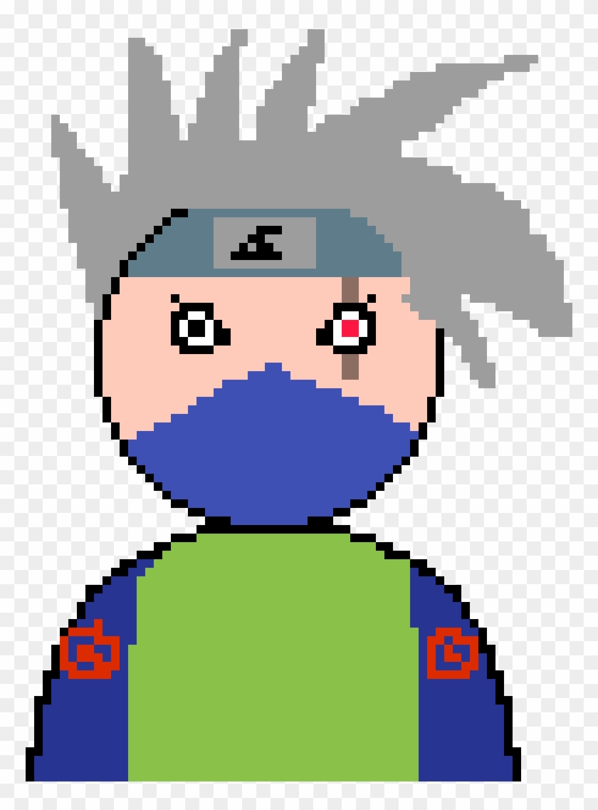 Rough Drawing Of Kakashi Still Bad A Pixil Art - Cartoon Clipart