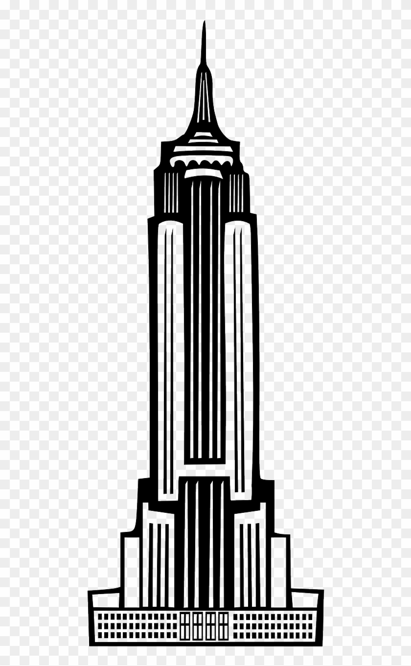 Empire State Building Skyscraper Png Image - Empire State Building Simple Drawing Clipart #2910296