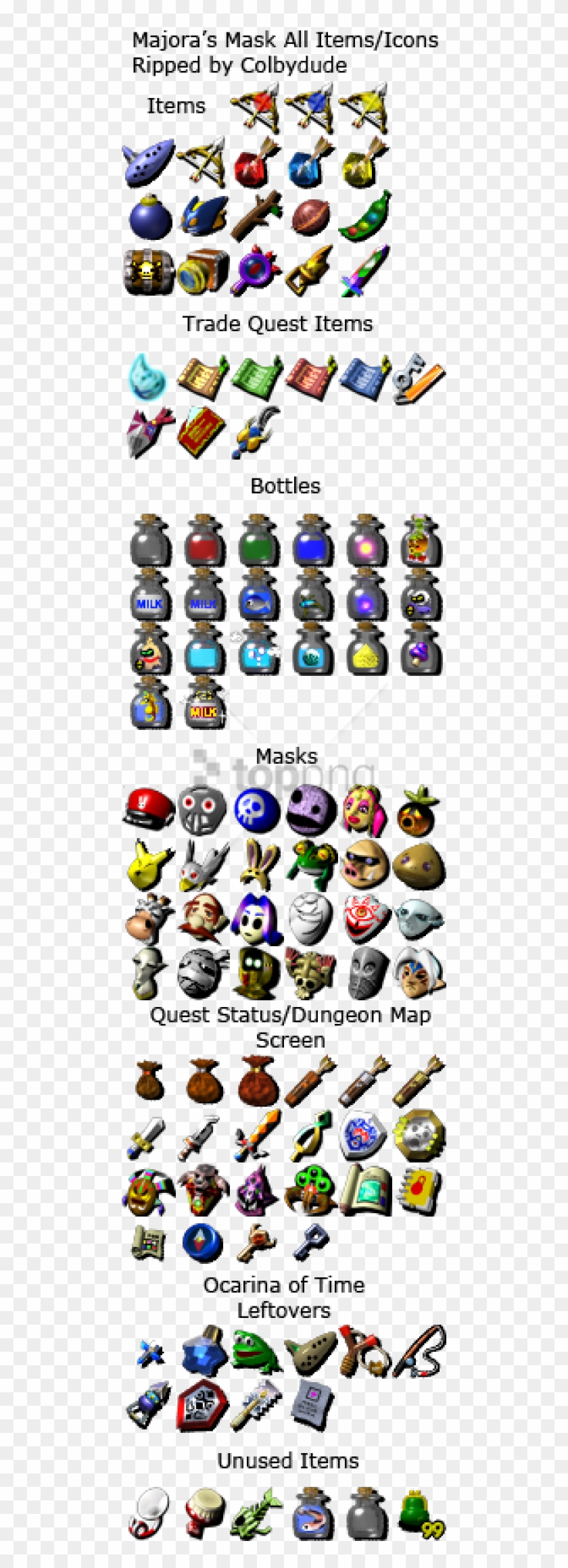 Free Png Item Icons - Majora's Mask Item Icons Clipart