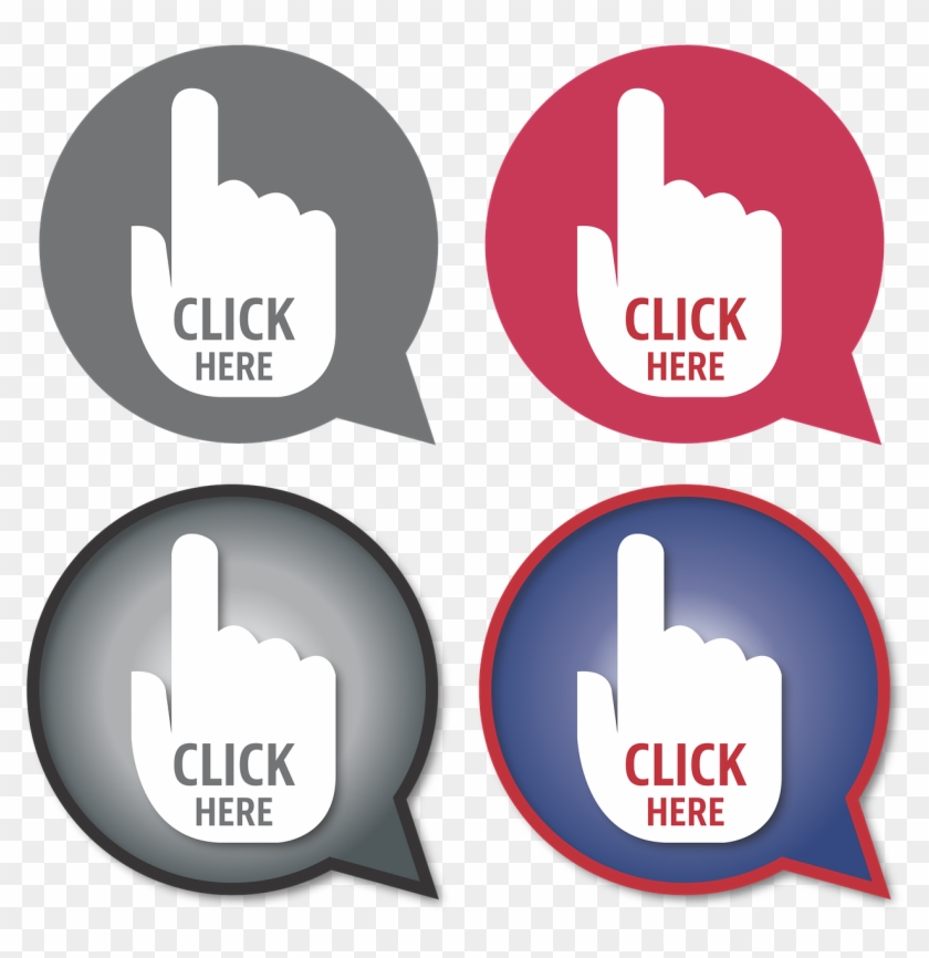 Hand Click Click Here Finger Png Image - Label Clipart #2911165