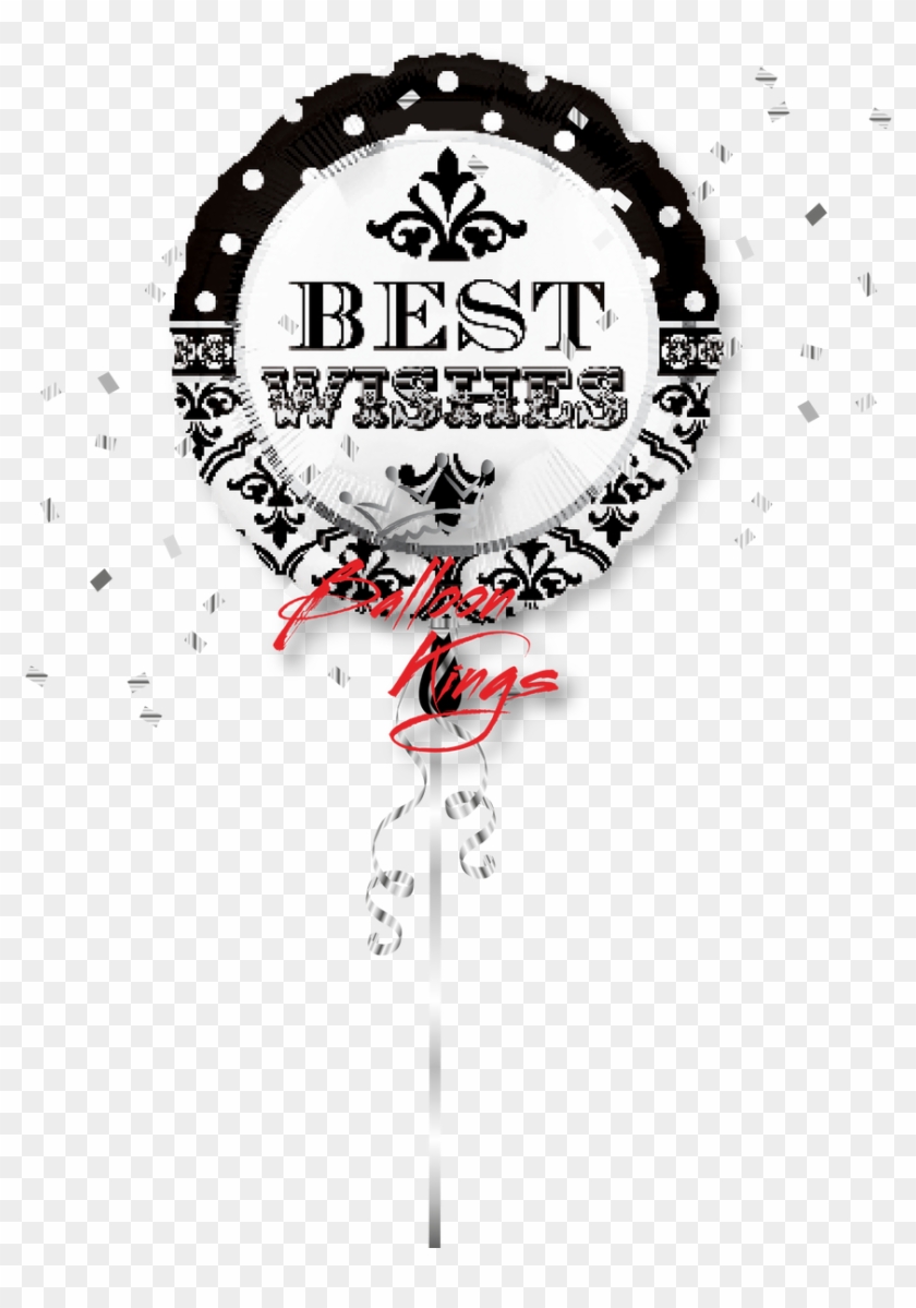 Damask And Dots Best Wishes - Best Wishes And Good Luck Grey Clipart #2911819