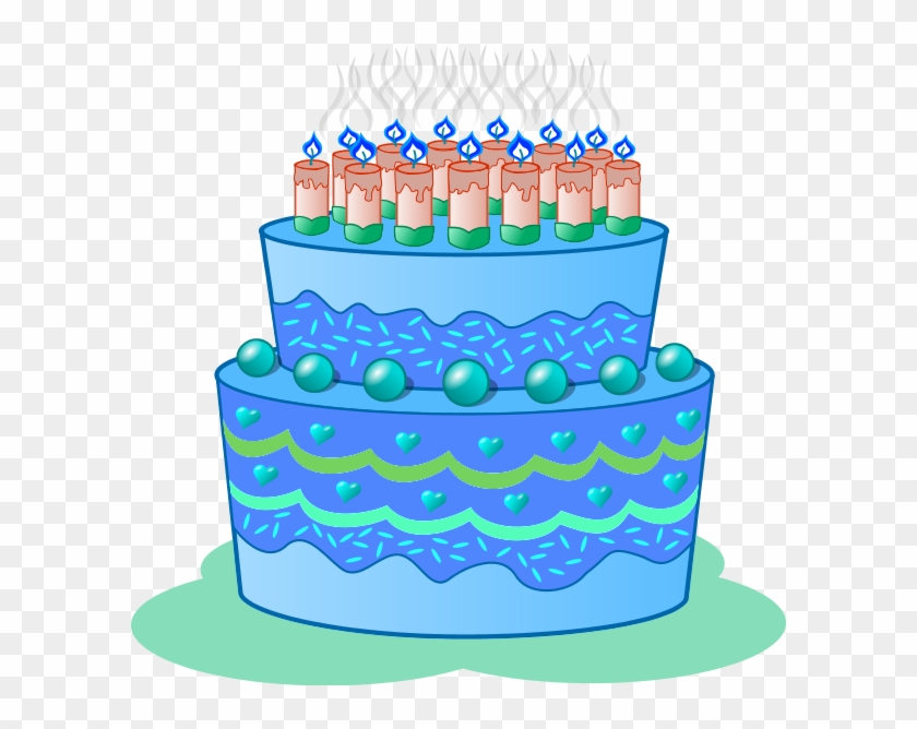Blue Birthday Cake Clip Art Clipart - Birthday Cake Png Blue Transparent Png #2912174