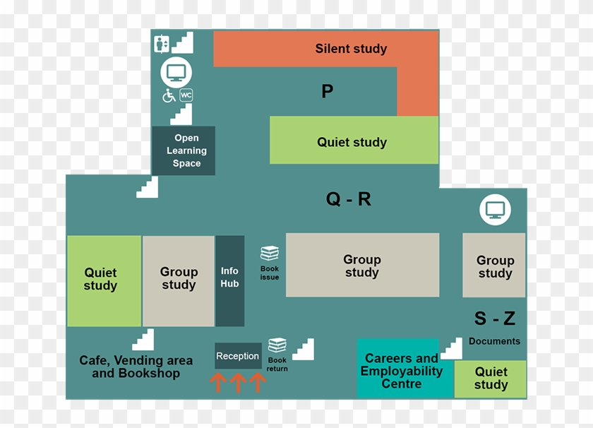Or Explore By Floor - University Of Sussex Library Map Clipart #2912240