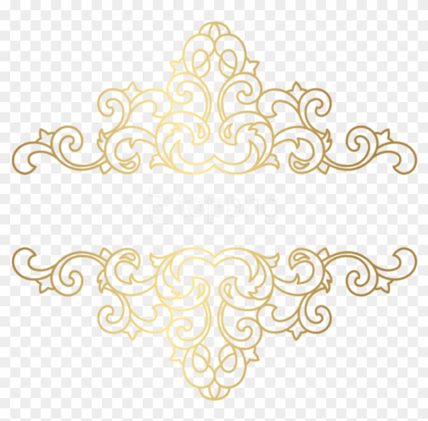 Floral, Gold Png And Vector - Transparent Png Ornament Png Clipart