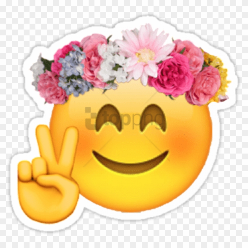 Free Png Flower Emoji Transparent Png Image With Transparent - Snapchat Flower Crown Emoji Clipart #2914634