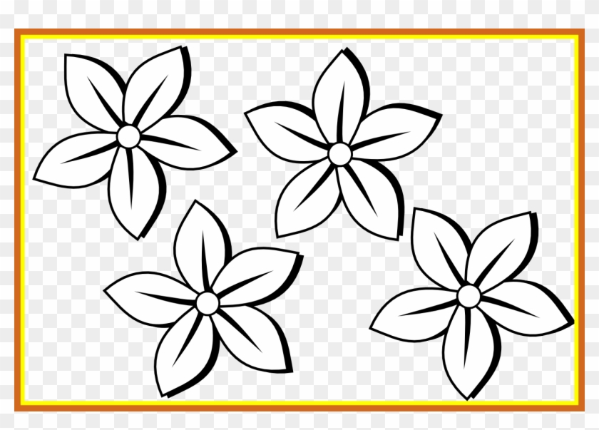 Best Collection Of - Flowers Art Black And White Clipart #2914694