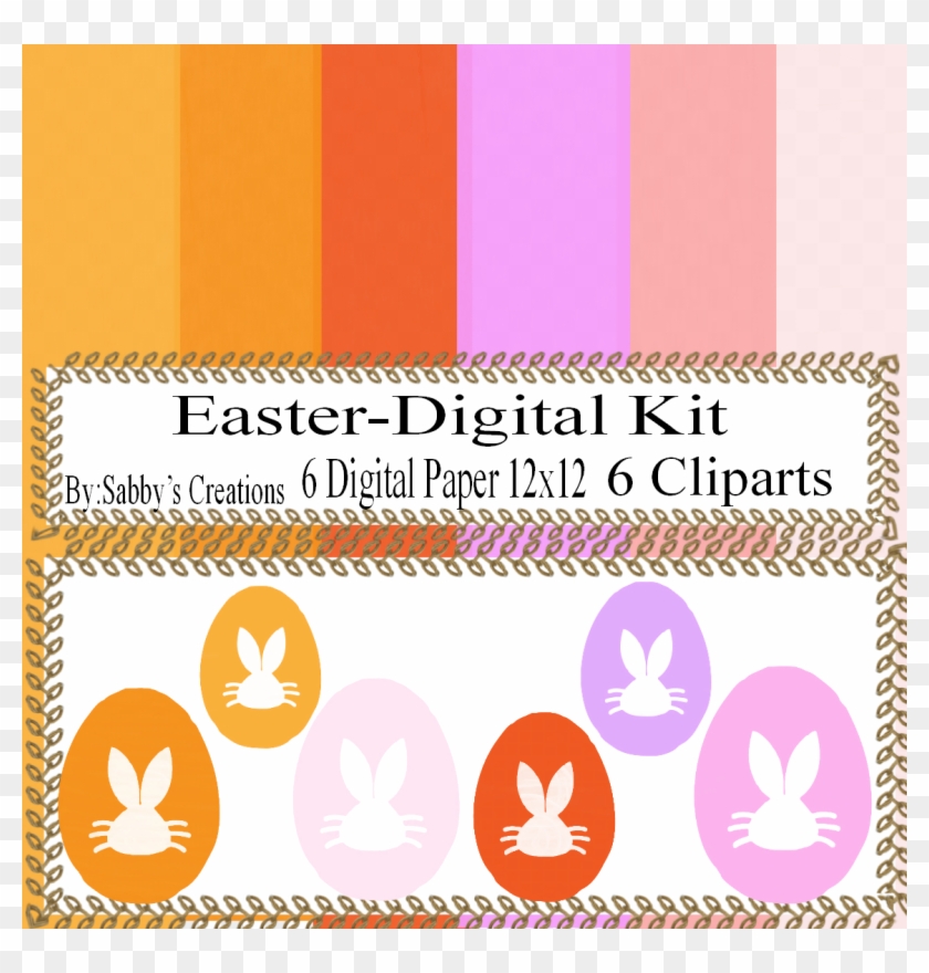 Easter Digital Kit I Digtial Paper Egg Bunny Art Clip - Graphic Design - Png Download #2914989