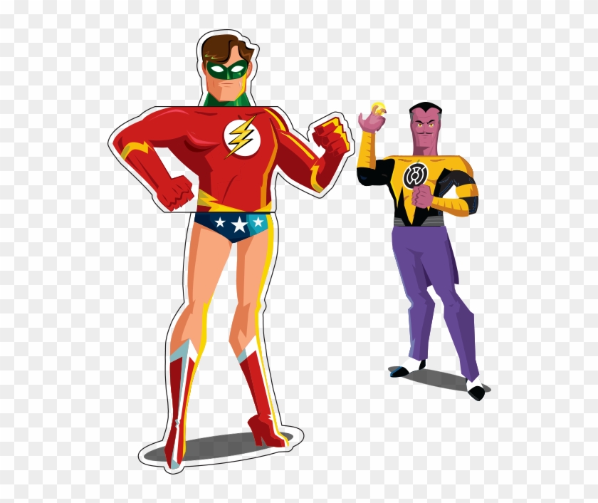 Green Lantern / Flash / Wonder Woman Mix & Match - Cartoon Clipart