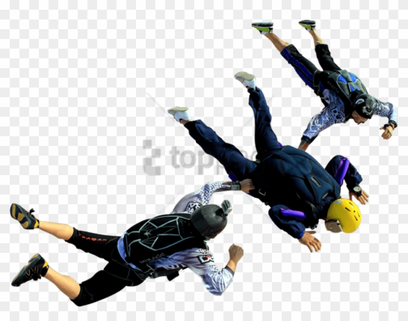 Free Png Triple Skydivers Before Opening Parachute - Skydivers Png Clipart