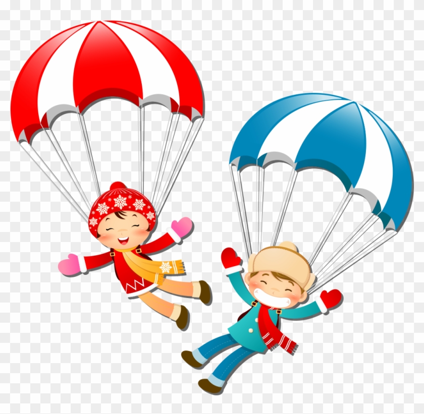 Cartoon Men And Women Transprent Png Free Ⓒ - Parachute Cartoon Png Clipart