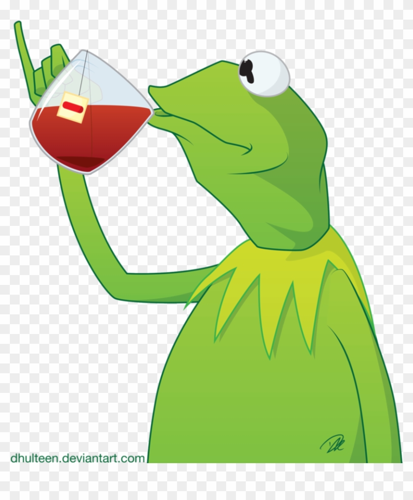 Kermit Transparent Meme - Kermit The Frog Drinking Tea Cartoon Clipart