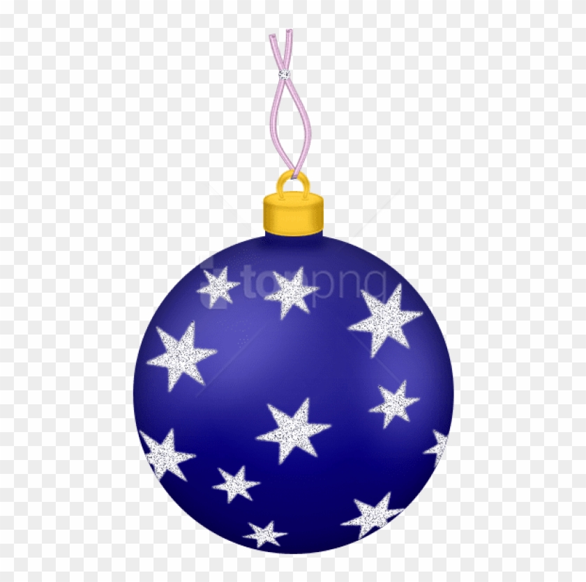 Free Png Transparent Blue Christmas Ball With Stars - Christmas Ornaments Png Transparent Clipart