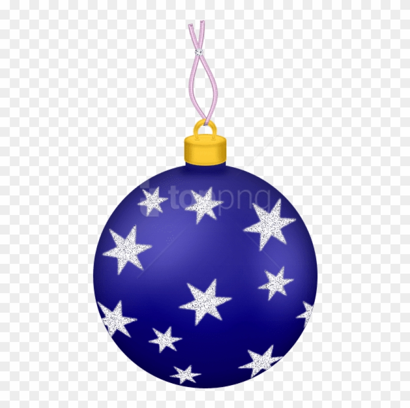 Free Png Transparent Blue Christmas Ball With Stars - Christmas Ornaments Png Transparent Clipart