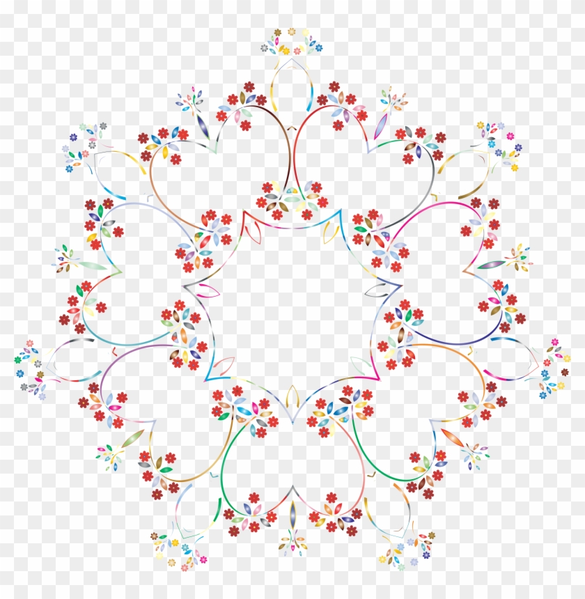 This Free Icons Png Design Of Prismatic Floral Frame - Circle Design Frame Background Transparent Clipart