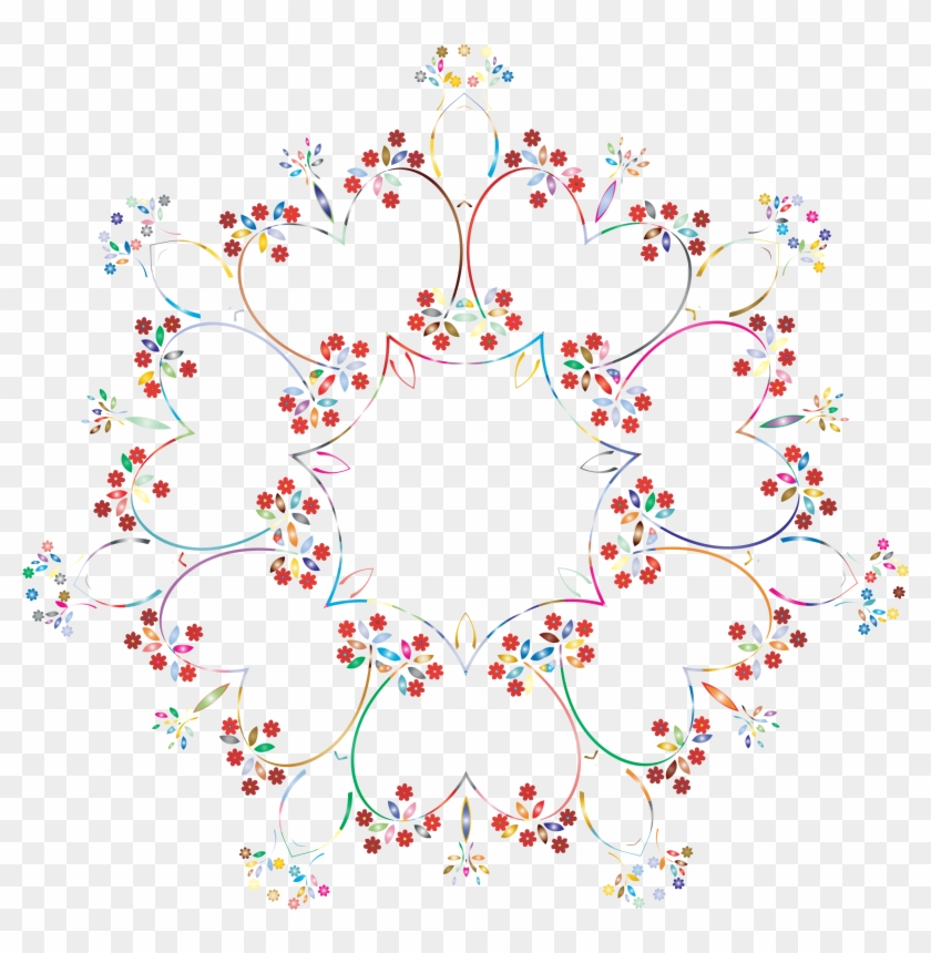 This Free Icons Png Design Of Prismatic Floral Frame - Circle Design Frame Background Transparent Clipart #2918454