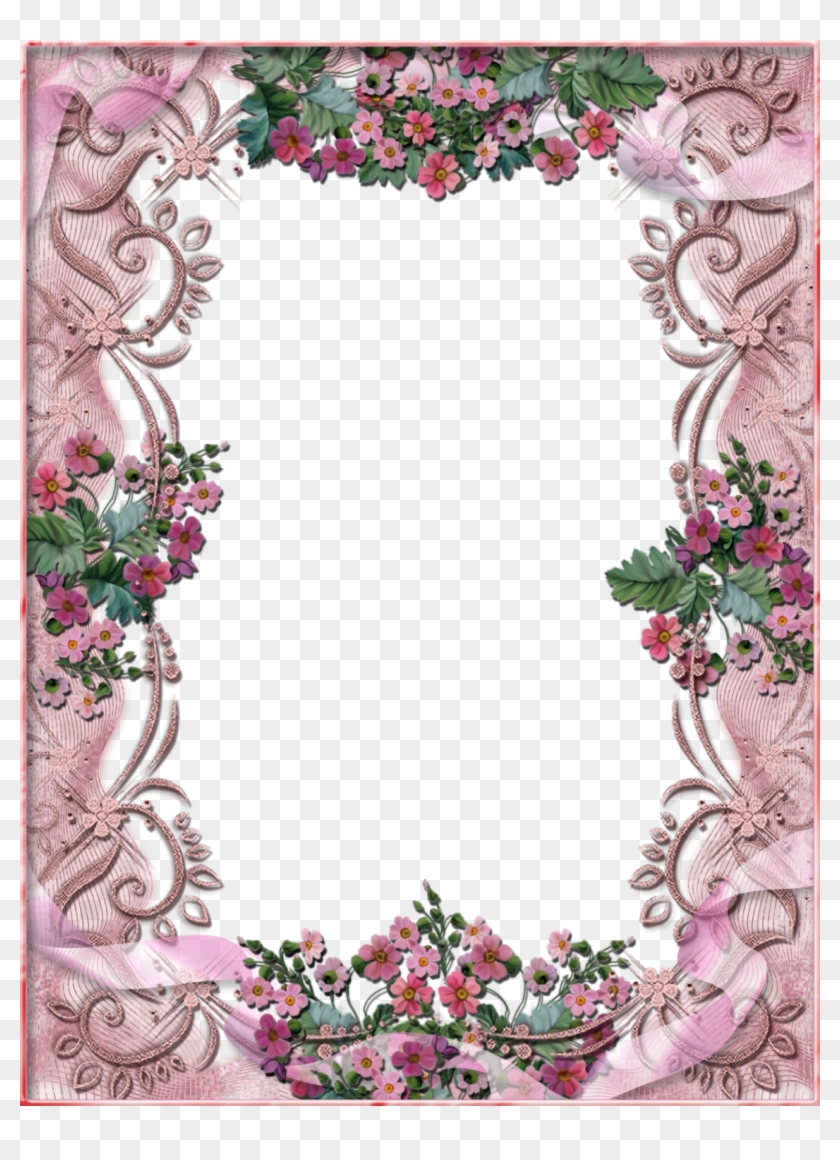Pink Flower Frame - Beautiful Flower Frames Clipart