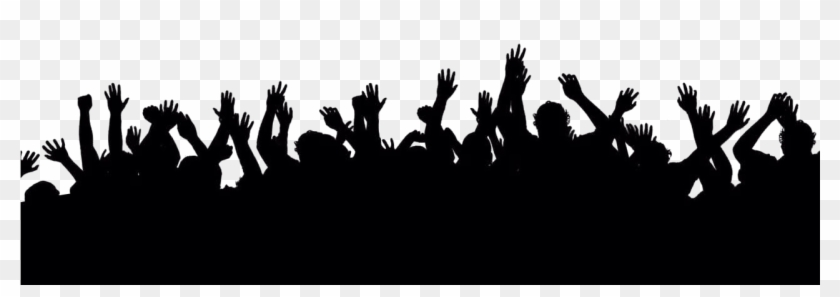 Download Silhouette Crowd Transparent Png - Crowd Jumping Clipart Png