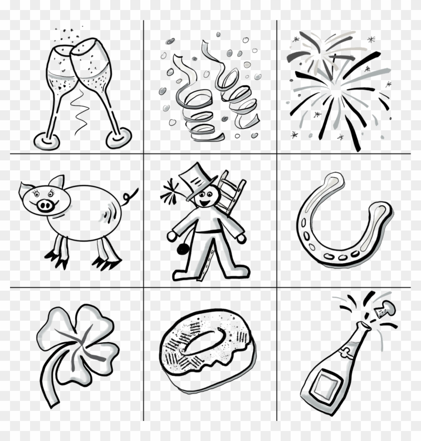 New Year's Eve, New Year's Day, Sylvester, Fireworks - New Years Day Drawing Clipart