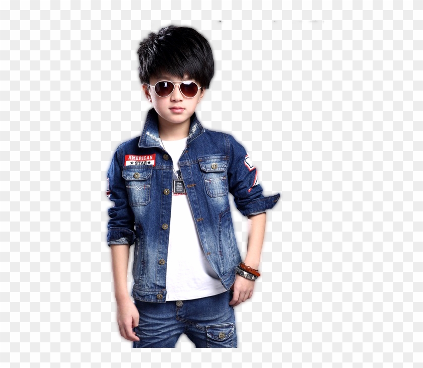 Boy Kids In Jeans Png - Outerwear Clipart
