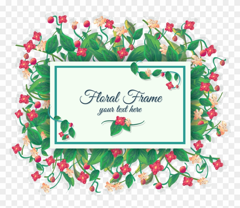 Painting Floral Border - Watercolor Cherry Flower Christmas Png Clipart