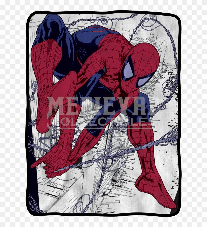Spider Man Web Fleece Blanket - Spider-man Clipart #2920573
