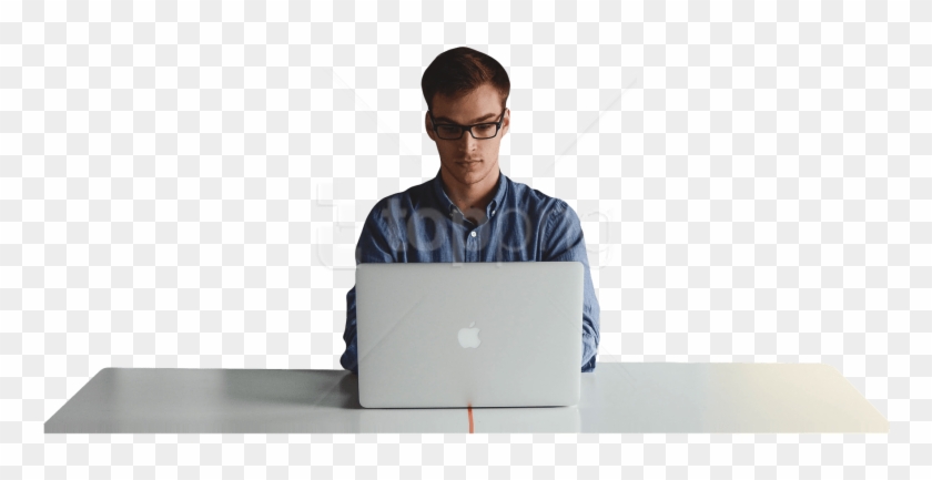 Free Png Download Man Working On Imac Png Images Background - Man Work Laptop Png Clipart #2921012