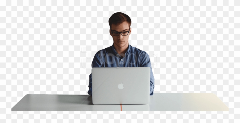 Free Png Download Man Working On Imac Png Images Background - Man Work Laptop Png Clipart