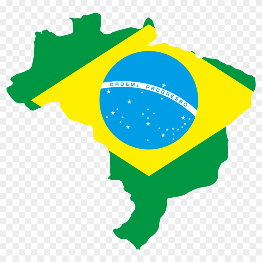 Flag Of Brazil Flag Of The United States Clip Art - Brazil Flag - Png Download #2921085