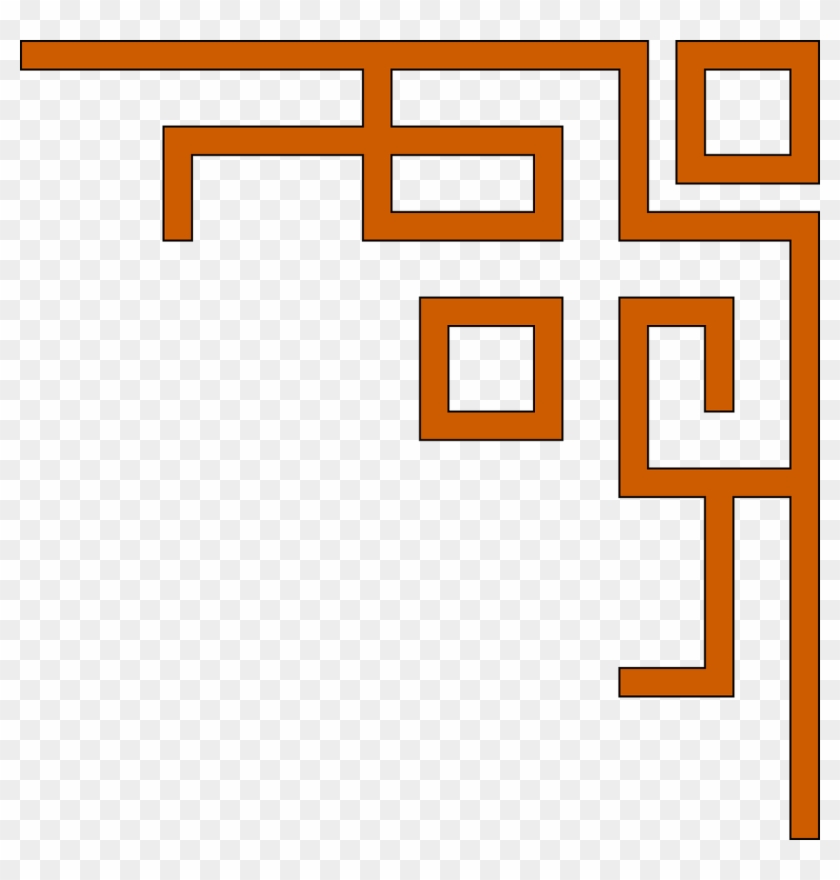 Corner Border Orange Ornate Png Image - Islamic Border Corner Png Clipart #2921328