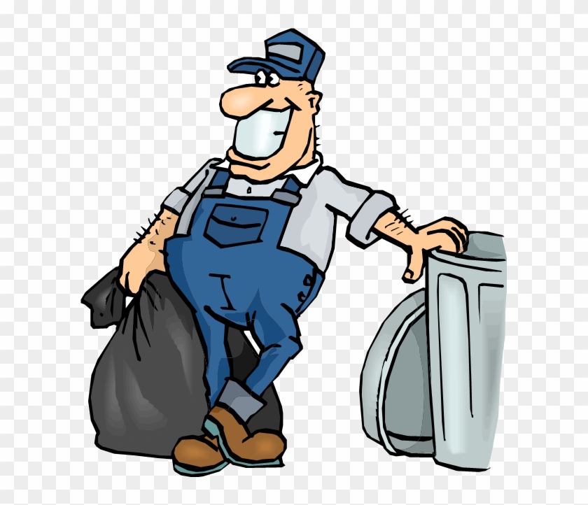 Trash Clipart Garbage Worker - Garbage Man Cartoon - Png Download