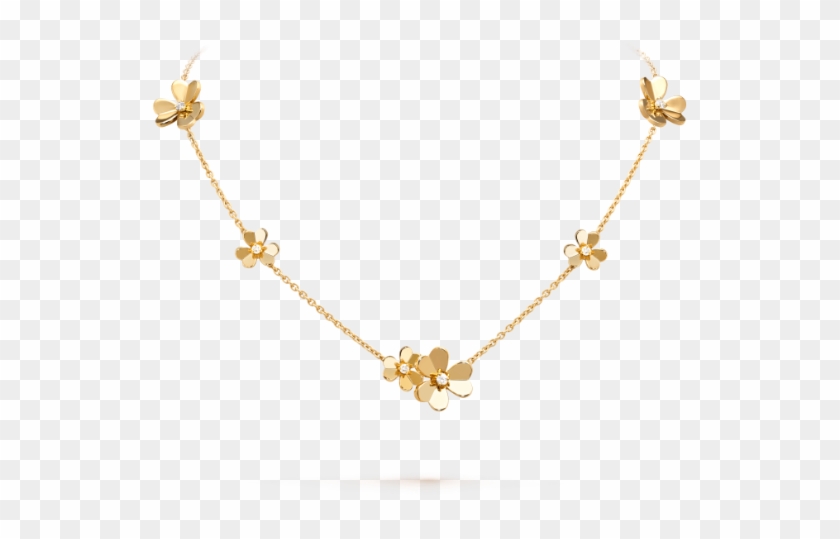 Frivole Necklace, 9 Flowers, Gold - Necklace Clipart #2921800
