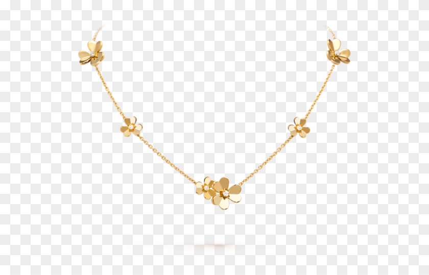 Frivole Necklace, 9 Flowers, Gold - Necklace Clipart