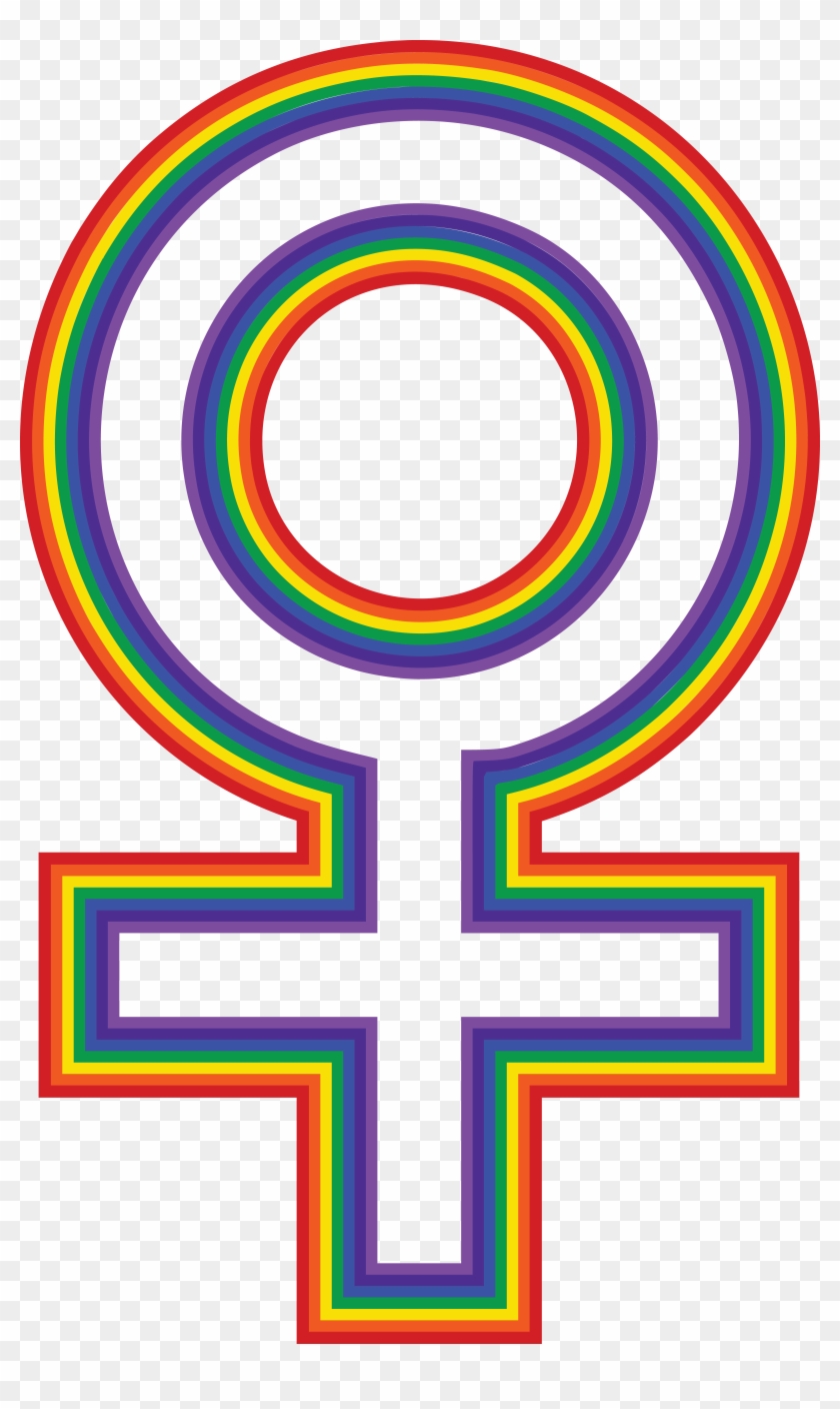 Free Clipart Of A Rainbow Female Gender Symbol - Gender Symbol - Png Download