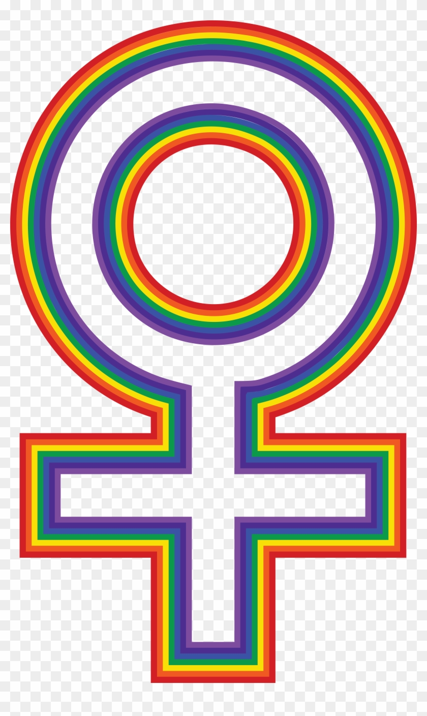 Free Clipart Of A Rainbow Female Gender Symbol - Gender Symbol - Png Download #2922064