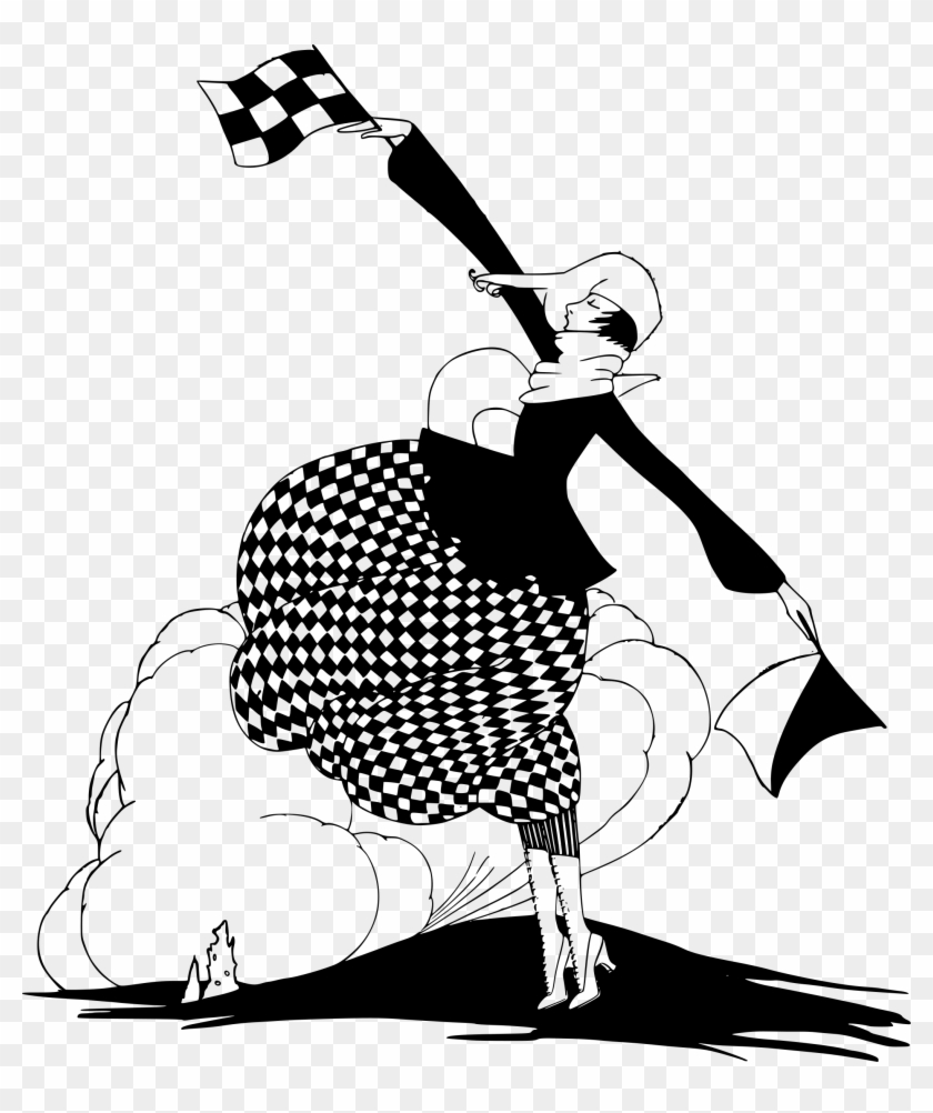 This Free Icons Png Design Of Lady With Flags - Checkered Flag Lady Clipart