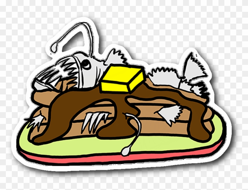 Anglerfish Pancakes Vinyl Sticker Clipart #2924042